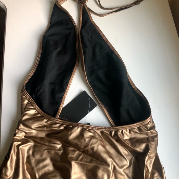 MADE IN 🇺🇸 Matte Gold One Piece Swimsuit. - Picture 8 of 9